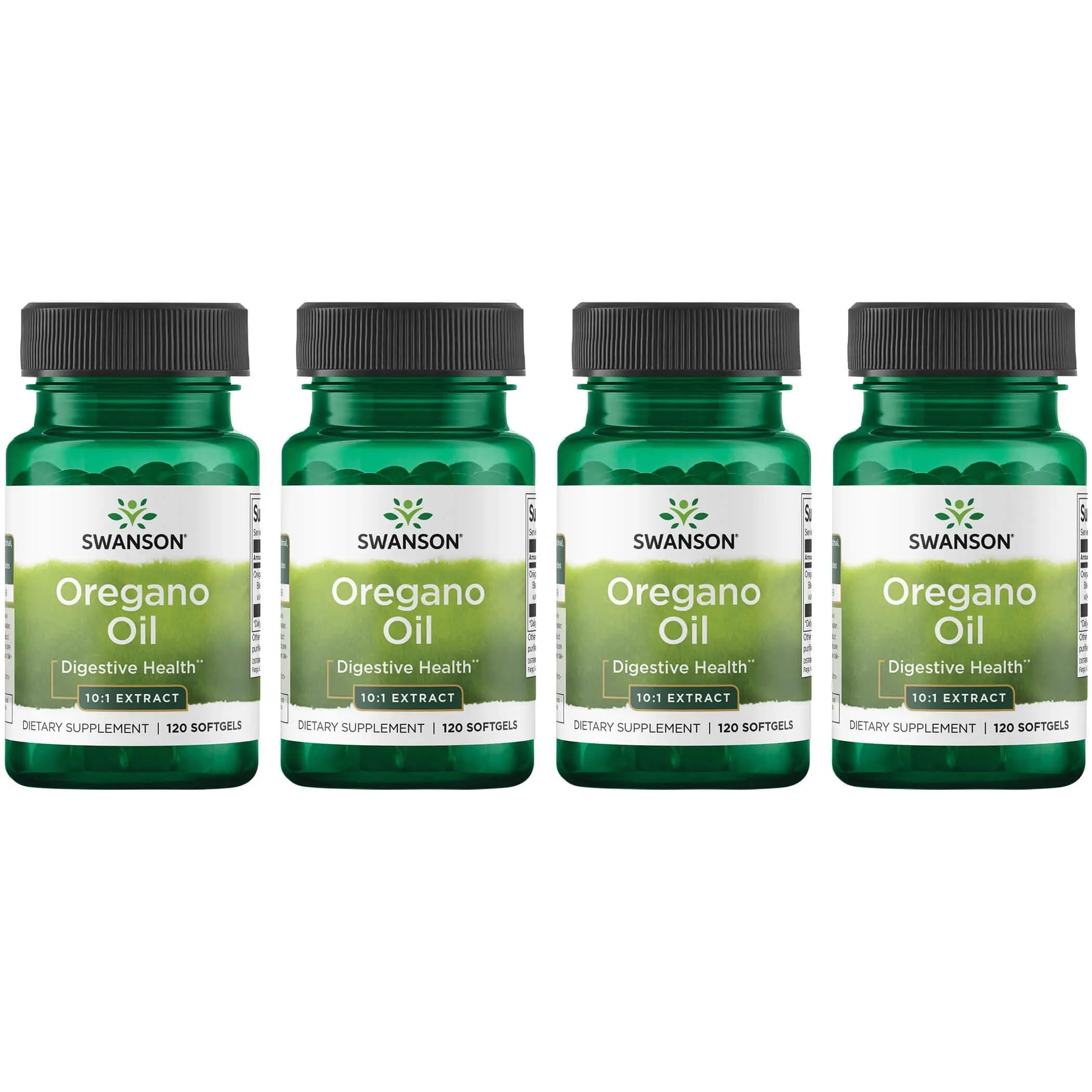 Swanson Oregano Oil Capsules, 10:1, Oil of Oregano Supplement, 120 Vegan Softgels 120 Count (Pack of 4)
