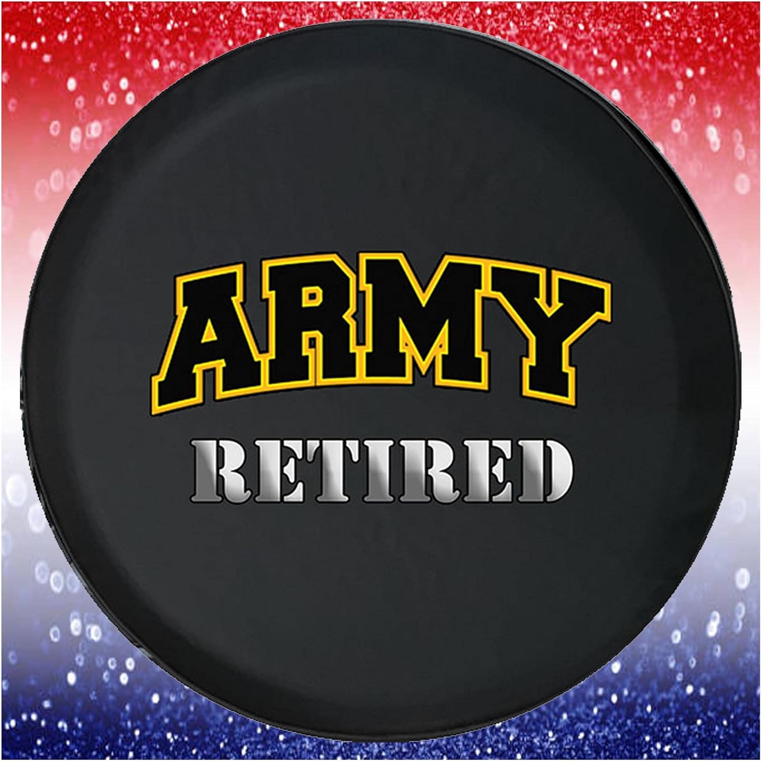 Spare Tire Cover Retired Military Black Accessories for Trailers Trucks SUVs RV Campers 28-29 Inch