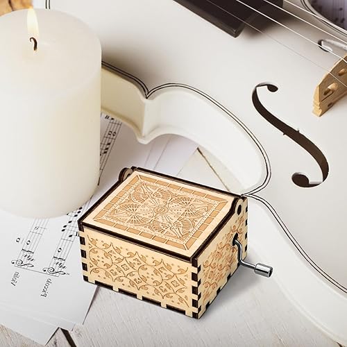 Miniatura 5 de Birthday Gifts for Mom Wooden Musical Box from Daughter Son Womens Christmas Hand Crank Music Mothers Day You are My Sunshine Antique Vintage Women