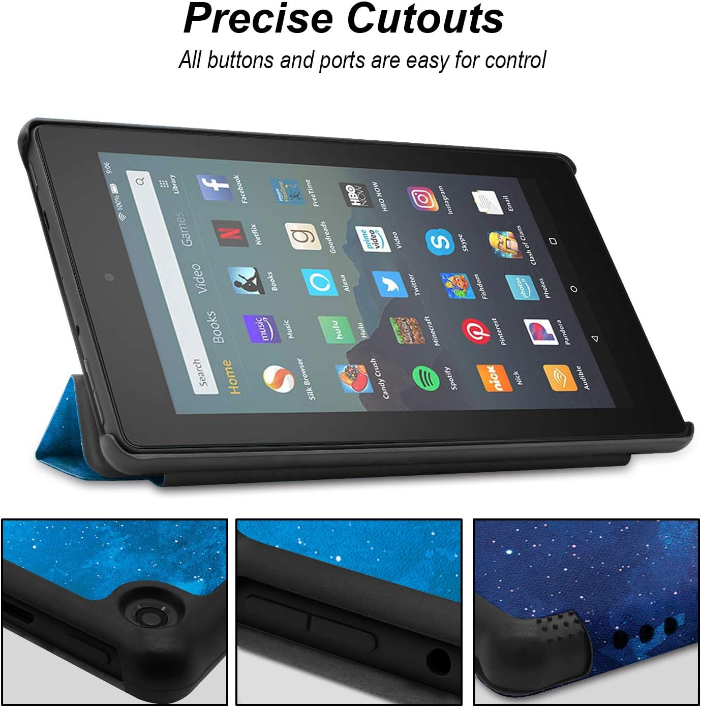 Famavala Shell Case Cover Compatible with All-New Fire 7 Tablet [9th Generation, 2019 Release] (Blugaxy)