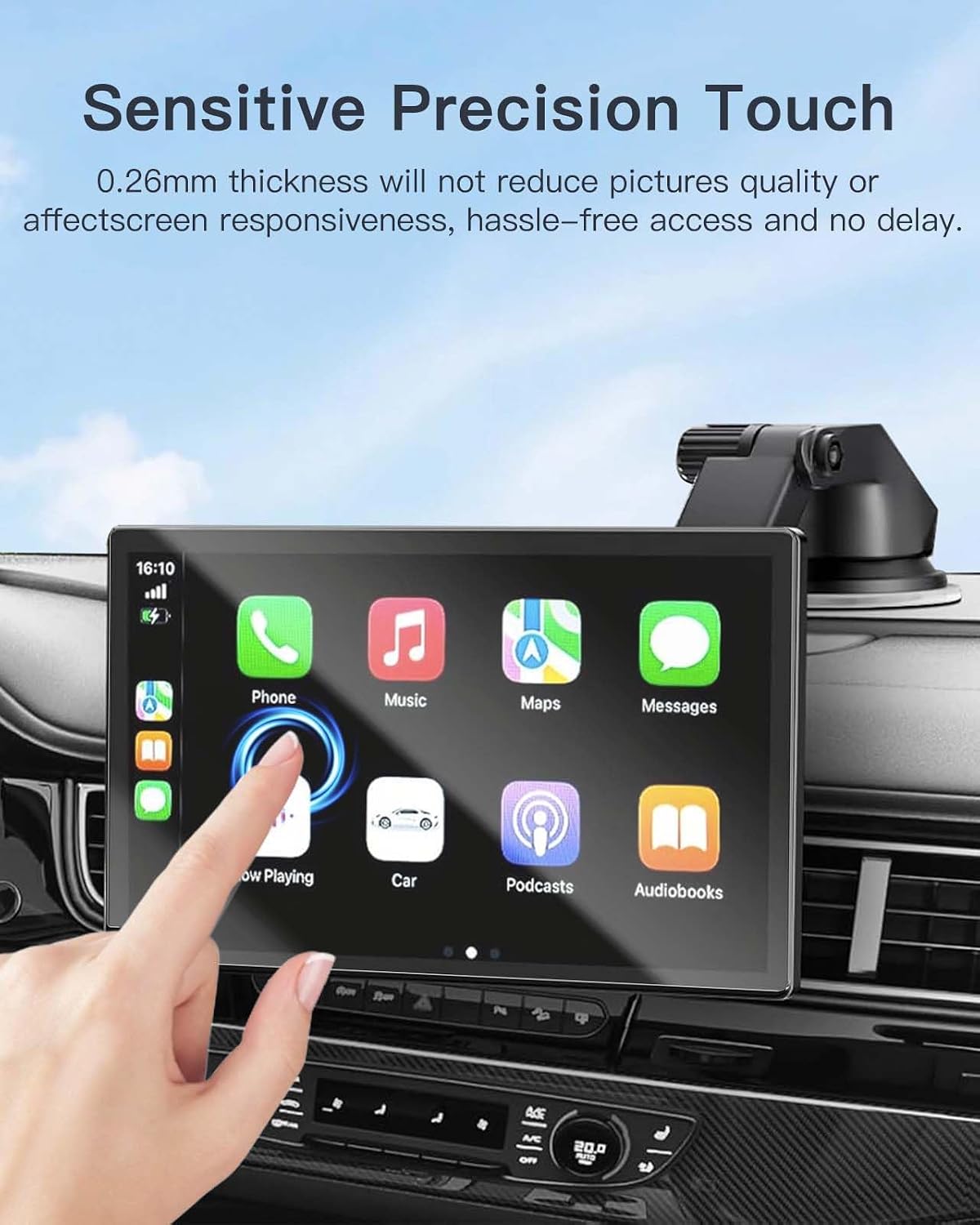2-Pack Screen Protector for HAUXIY Q9S Wireless Carplay Screen,9 inch Soft PET Film for HAUXIY Portable Apple Carplay & Android Auto Car Stereo, Anti-Scratch, Anti-Fingerprint, HD Clear Film