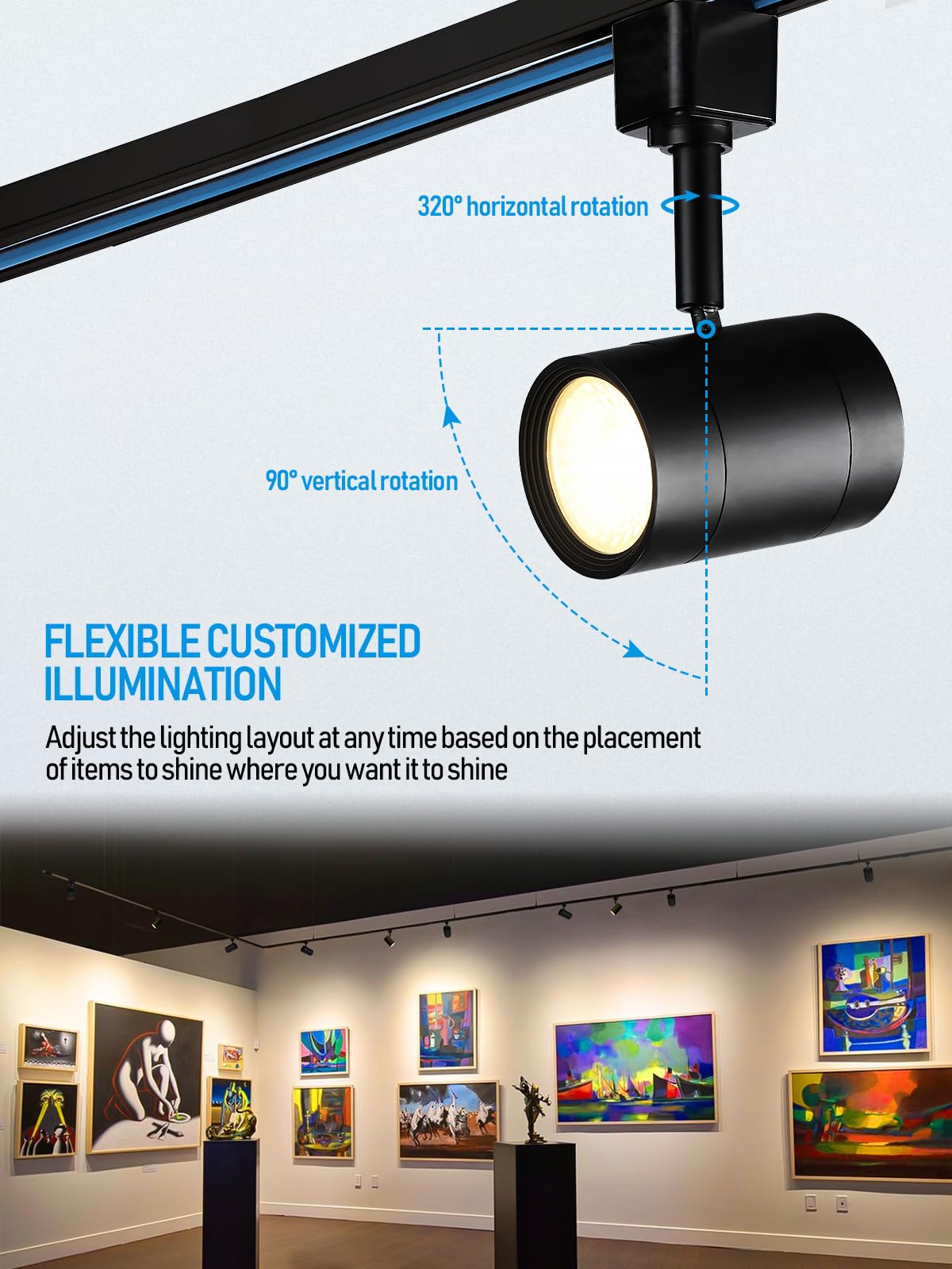 ETL Listed Track Lighting LEONLITE 8.5W LED Track Light Heads – 4 Pack ...