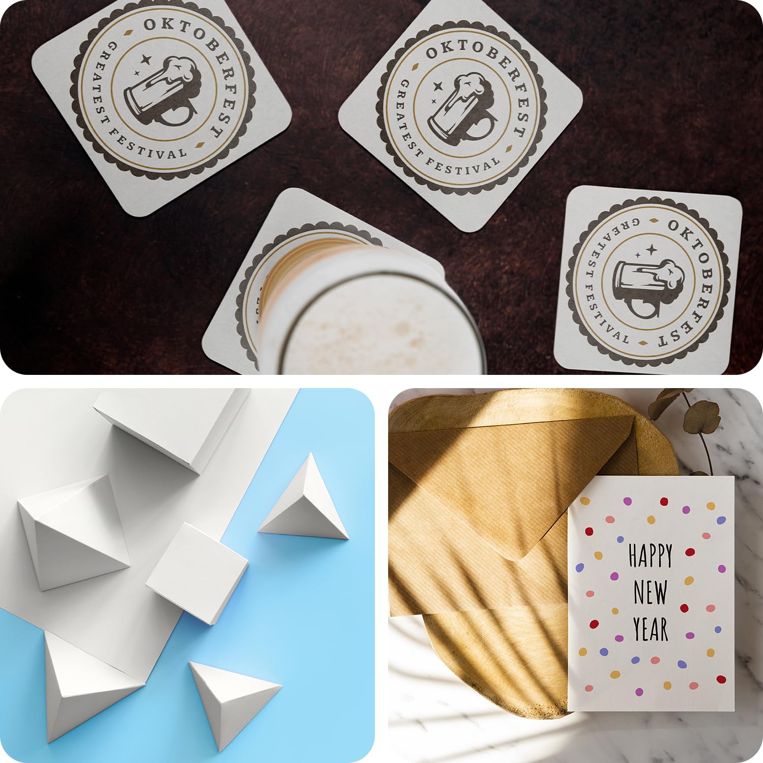 Netuno 100 sztuk tektura z filcu piwnego DIN A3 297 x 420 mm 1,40 mm 580 g filc piwny idealny do pokrywek piwa podstawka pod napoje, albumy fotograficzne, passe-partout, majsterkowania, introligatorskie