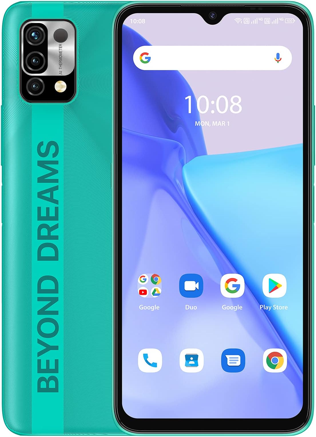 UMIDIGIPower 5 Mobile Phones (2023), Android 11 Smartphone SIM Free Unlocked,6150mAh Battery,6.53HD+Screen 3+64GB RAM(256GB Extension),16+8MP Camera 4G Dual SIM/3-Card Slots/Face ID,UK Version(Green)