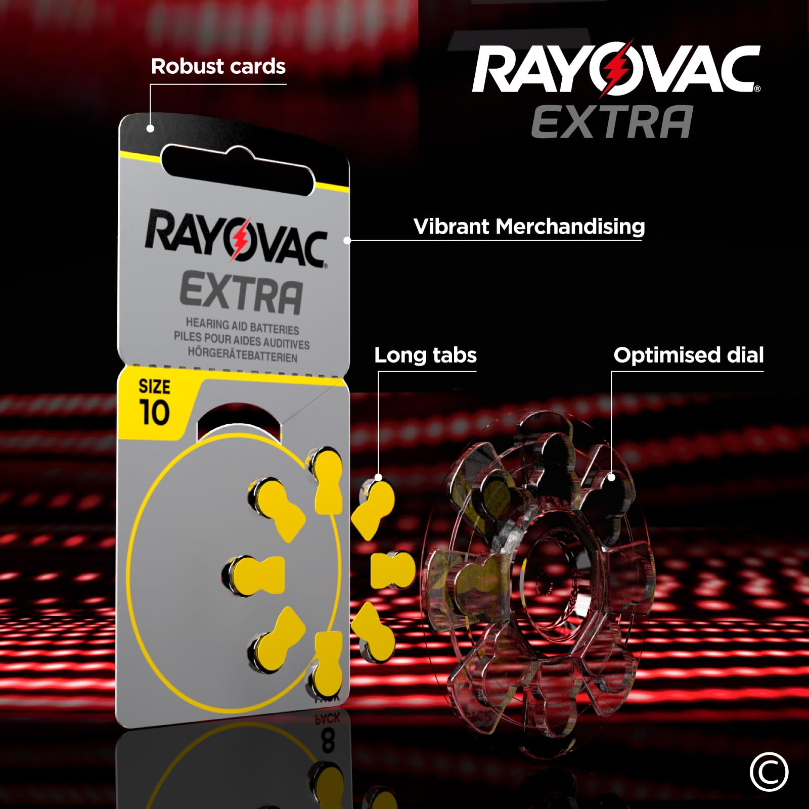 280 Batterie Per Apparecchi Acustici Rayovac Extra 10. - 20 Blister da 8 e 20 Blister da 6 Pile