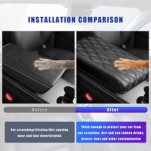 Miniatura 4 de Ziciner Funda para consola central de automóvil, almohadilla de protección de cojín de espuma viscoelástica de cuero, almohada impermeable para