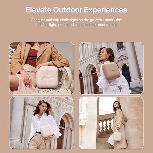 Miniatura 8 de AMIRO M2 Travel Makeup Bag with 5 Level Brightness & 3 Color LED Mirror, Portable Makeup Artist Organizer, White Blanco