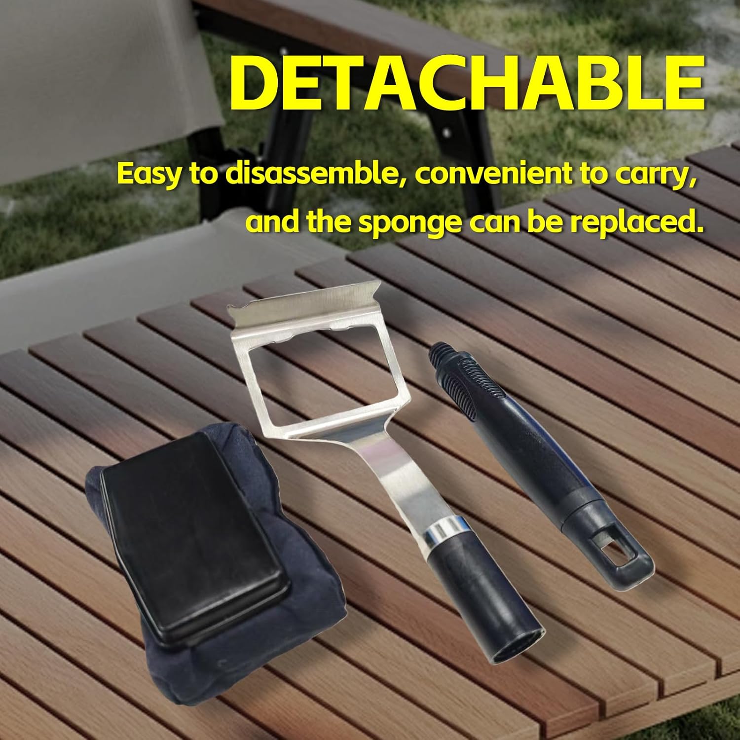 Steam Bristle Free Grill Brush Safe Steam Cleaning Tool Dishwasher Safe Thickened Aramid Fiber Scrubber for Outdoor Grill Grates, Flat Tops, Cast Iron & Stainless Steel Gifts for Men/Dad