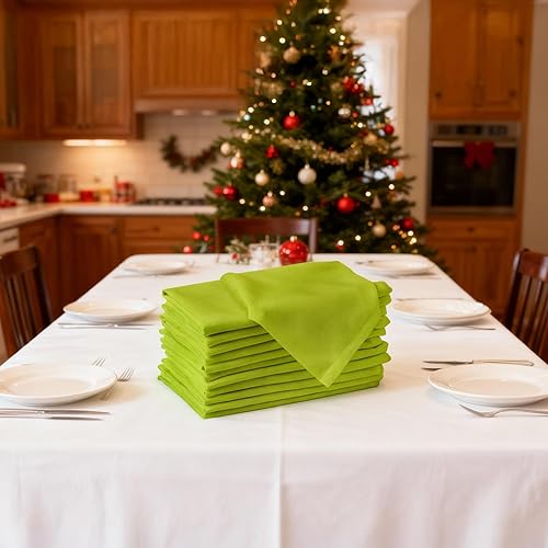 Vista 182 de Encasa XO Juego de 12 servilletas de tela color azul cobalto, 17 x 17 pulgadas, servilletas de cena de algodón de color sólido, servilletas de boda