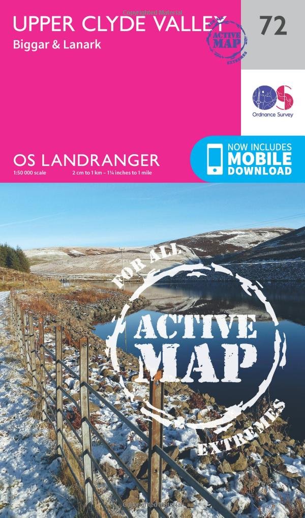 Upper Clyde Valley Map | Weatherproof | Biggar & Lanark | Ordnance Survey | OS Landranger Active Map 72 | Scotland | Walks | Cycling | Days Out | Maps | Adventure