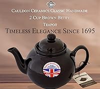 Vista 6 de Cauldon Ceramics Tetera Betty clásica marrón Tetera Betty marrón hecha a mano Hecha con arcilla roja tradicional Staffordshire Tetera de cerámica