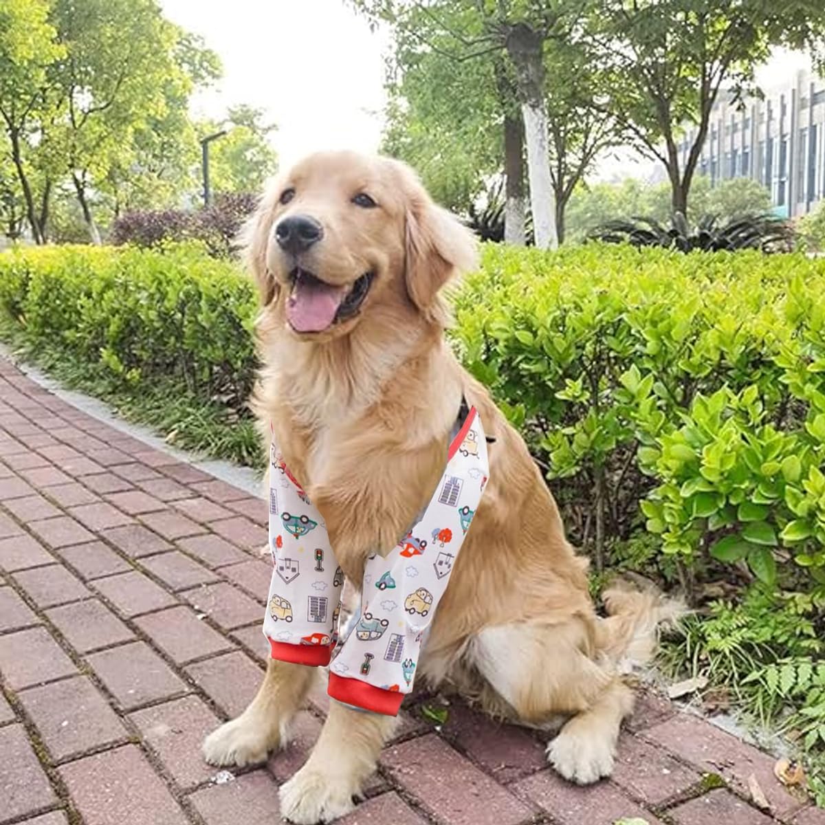 Dog Elbow Protector Pad, Dog Elbow Protector for Calluses, 2XL Dog Recovery Suit for Front Legs, Soft Recovery Sleeves with Elastic Band, Knee Brace Protector Pads for 27-42kg Dogs Stop Licking Wounds-image-18