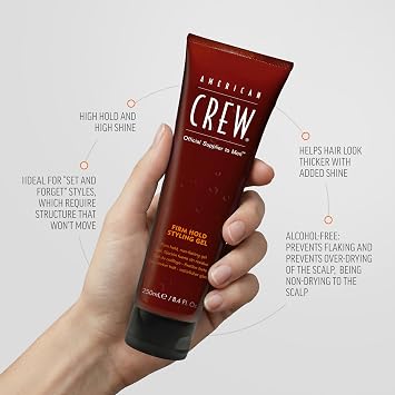 American Crew Men's Hair Styling Gel, Firm Hold, Non-Flaking, 3.3 fl oz