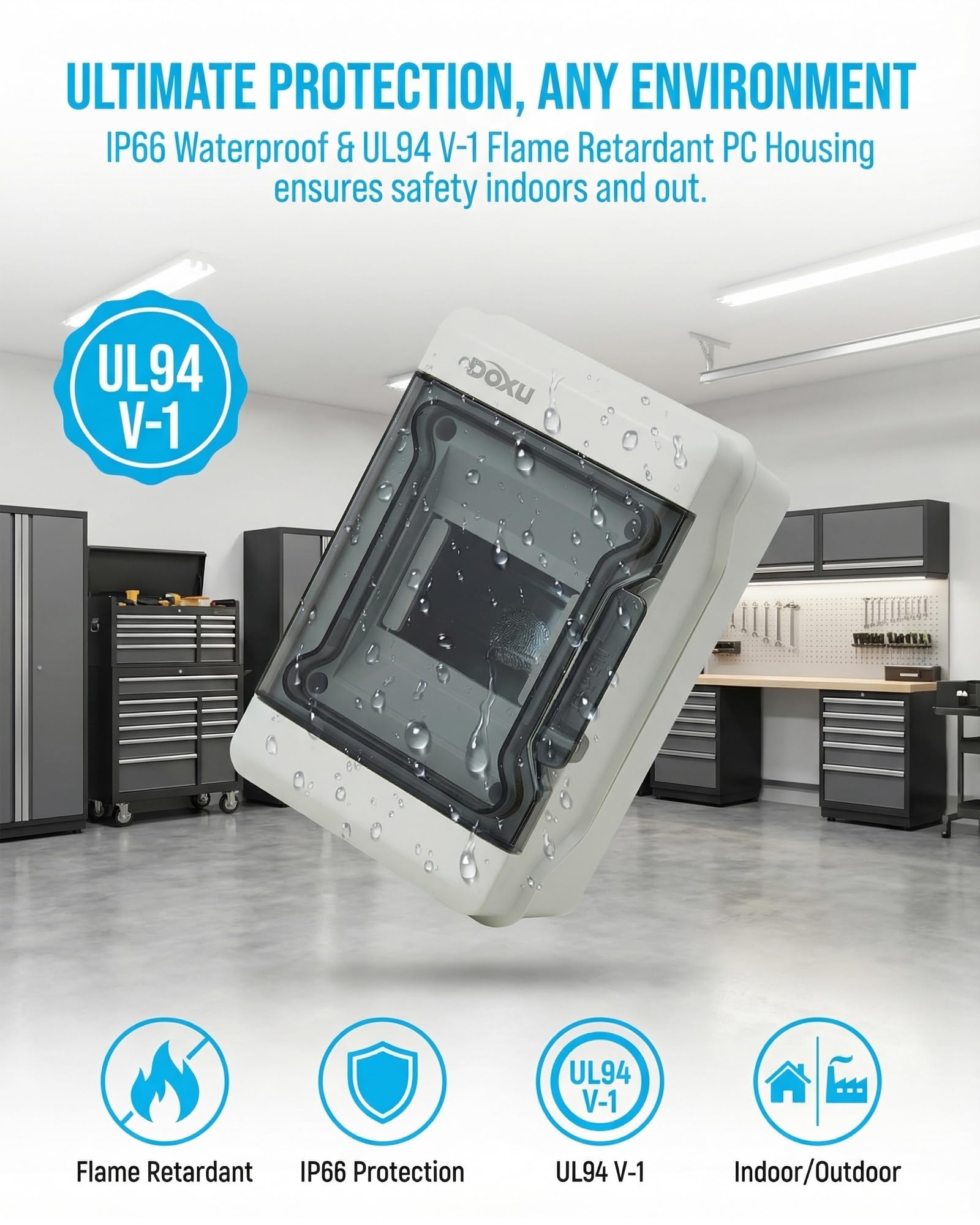 DOXU IP66 Electrical Box - 4 Circuit Protection -2
