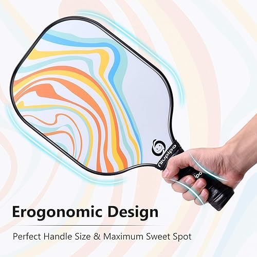 Miniatura 3 de niupipo Pickleball Paddles Set of 2/4, USAPA Approved Lightweight Pickleball Rackets, Durable Fiberglass Surface with Polypropylene Honeycomb Core