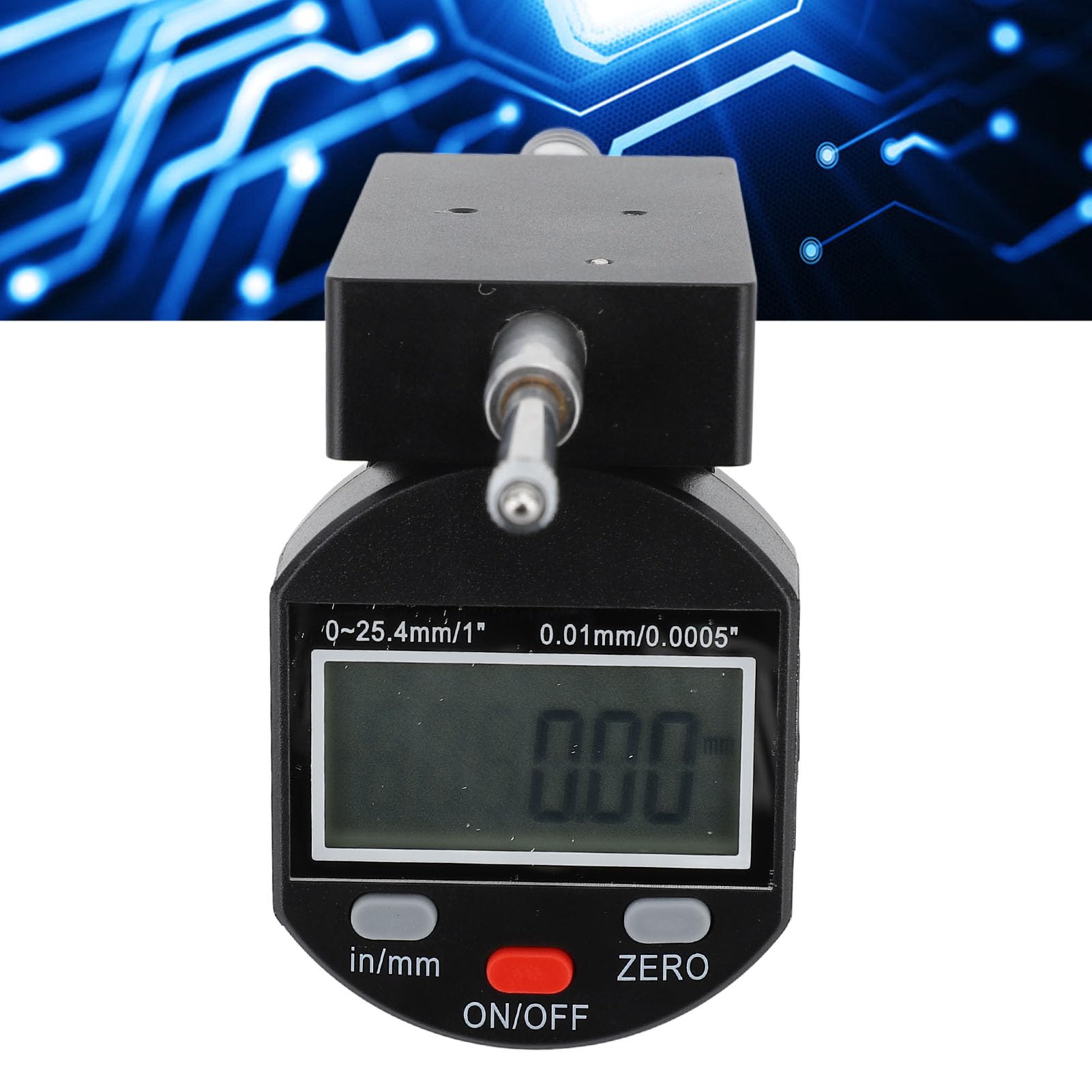 KIMISS Indicador de Dial Digital, Herramienta de Medición Electrónica Vertical de Precisión de 0,0005" para Máquinas CNC y Uso Industrial, Rango de 0-25,4 Mm