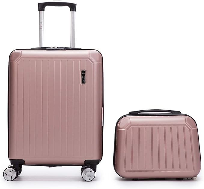 LYS – Juego de 2 Maletas de Cabina Gris Oscuro, 55 cm, rígidas, 8 Ruedas  con Vanity Case 35 cm, Color Gris (Rosa) : Amazon.es: Equipaje