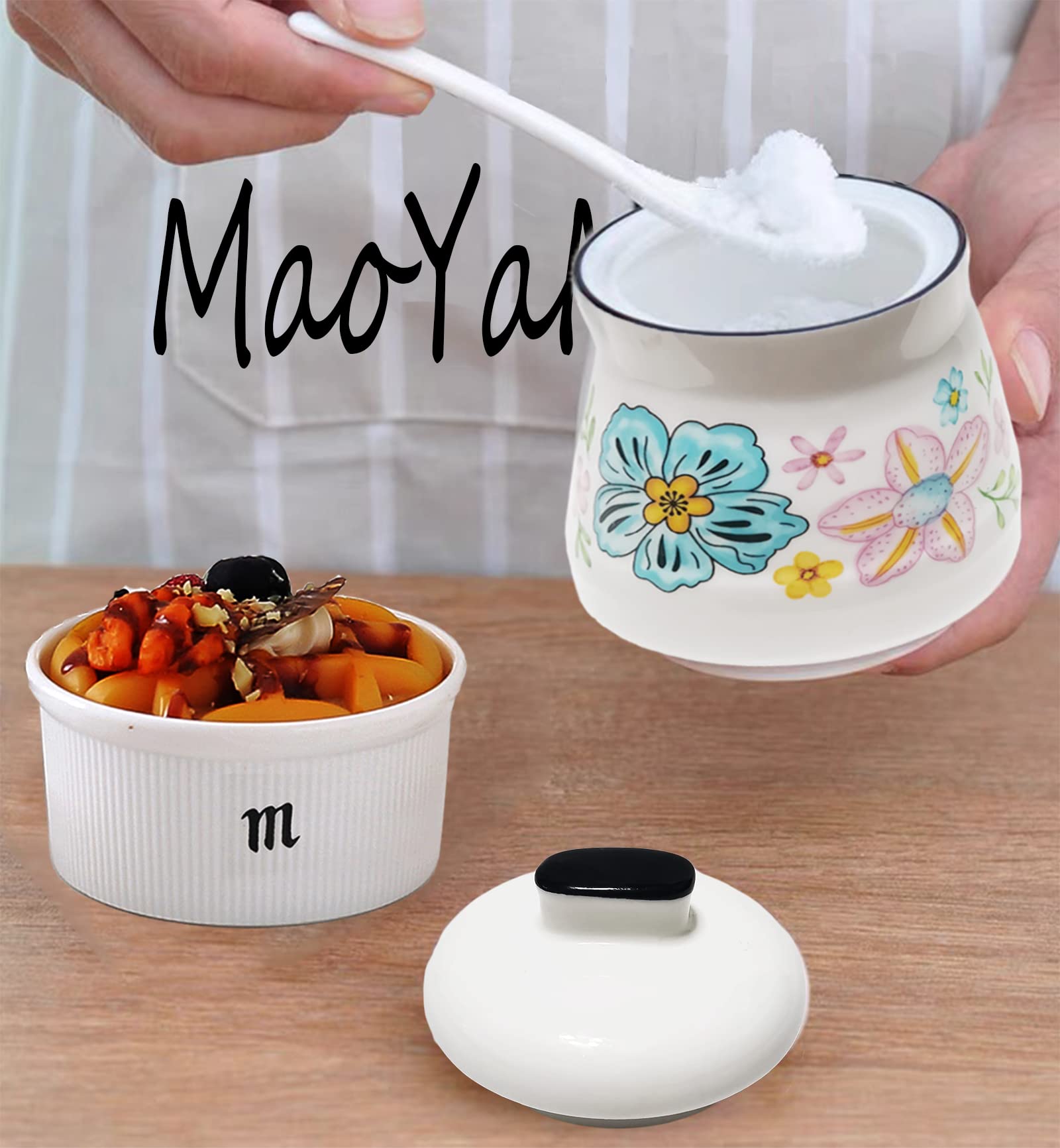 Ceramiczna cukiernica z pokrywką i łyżką pojemnik na sól uchwyt na cukier do baru kawowego, domu i kuchni 350 ml