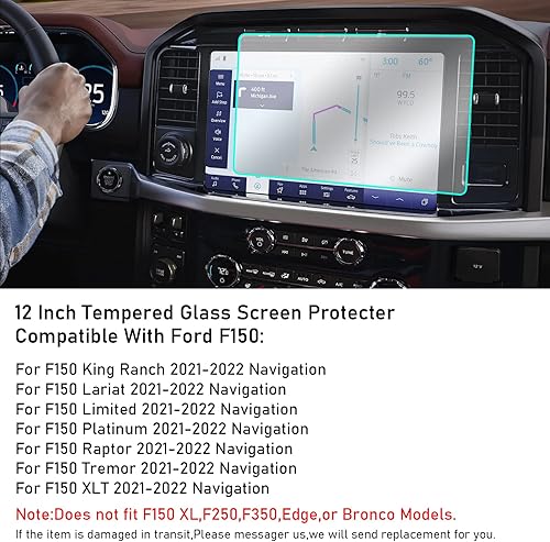 Miniatura 10 de Moonlinks Protector de pantalla de escape compatible con Ford Escape SE SEL Titanium 2020 2021 2022, alta definición dureza 9H, vidrio templado