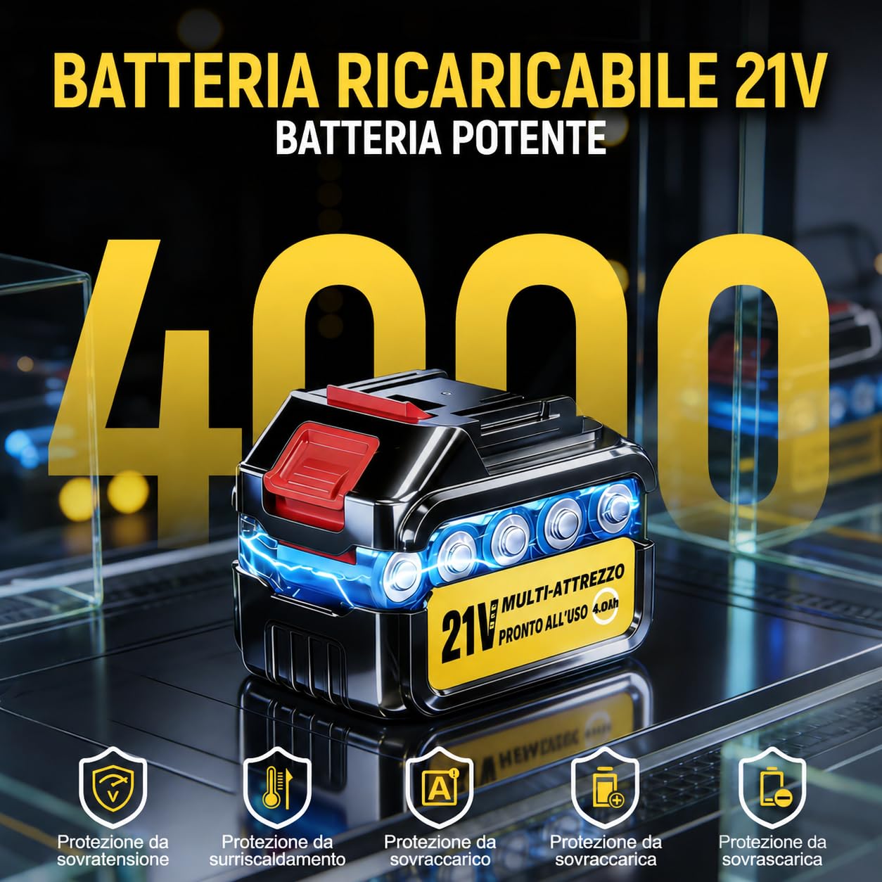 Idropulitrice senza fili, 17 pezzi, 8000 mAh, pressione massima 68 bar, con ugello 6 in 1 e ugello girevole a 180°, idropulitrice portatile per auto, biciclette, terrazze e giardini | Motore brushless, ugello rotante 180°/360°, ugello 6-in-1, attacco per