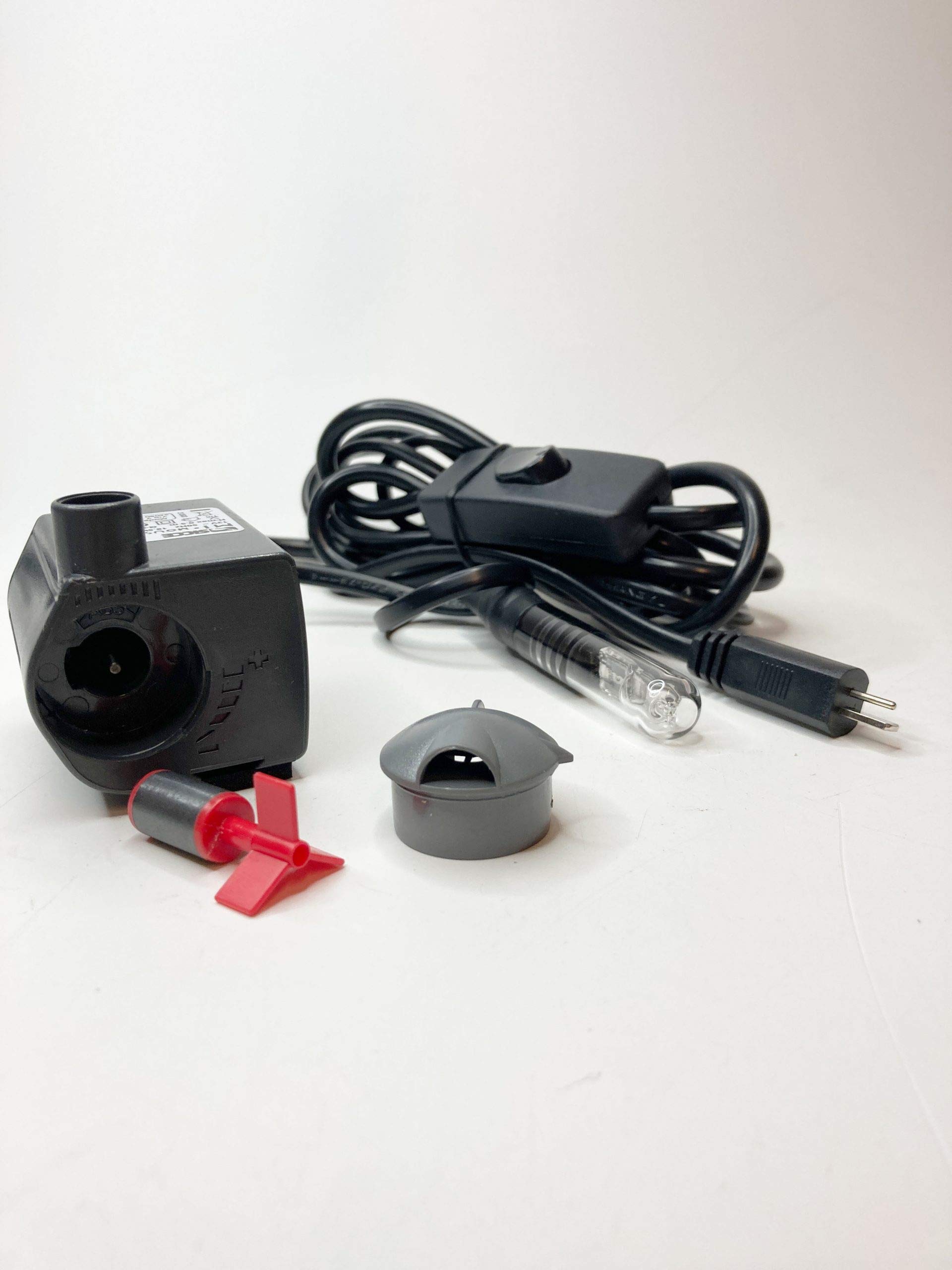 Sicce MiMouse Spotty Wasserpumpe (18,5 W, 300 l/h, 0,50 Förderhöhe), hochwertige Qualitätspumpe aus Italien, kleine Pumpe mit Licht für Ihren Zimmerbrunnen (mit 12V-Trafo)