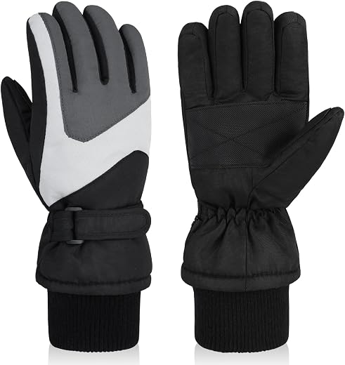 DARCHEN 3-12 Kids Snow Gloves, Boys Winter Waterproof Gloves for Ski Snowboarding Insulated Thickening Warm Windproof Cold...