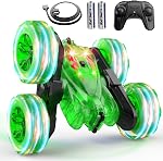 Télécommande Charge directe rapide rechargeable de voiture RC Voitures pour enfants avec lumière colorée, à double choix 360° Rotation RC Voiture stupide 4WD RC Truck Car Toys pour les enfants de 5 à 7 ans Cadeau pour les filles de 8 à 12 ans vert