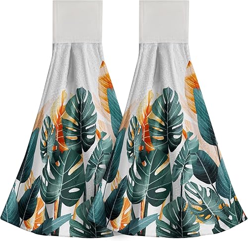 Miniatura 8 de Giwawa Toallas de mano de cocina de flores azul marino, modernas, bohemias, para colgar, con lazo, de secado rápido, 2 unidades, para baño, baño,