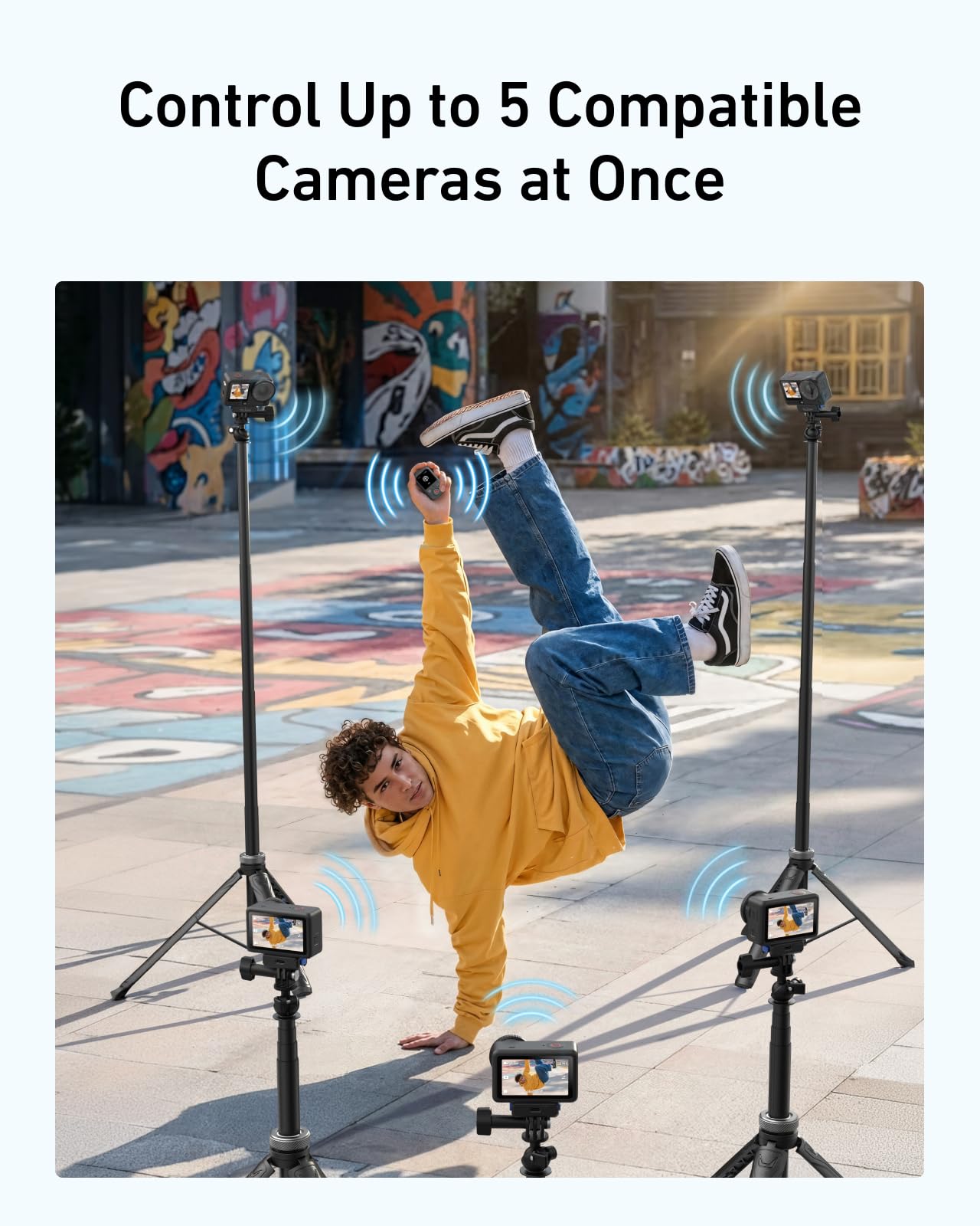 TELESIN T13 Bluetooth-Fernbedienung für DJI Osmo Action 6/5 Pro/4 & Osmo 360, HD-Farbbildschirm drahtlose Kamera-Fernbedienung, 60m Langstrecke, Wasserdicht, 8H-Batterie, Foto-Video Time-Lapse-Steueru