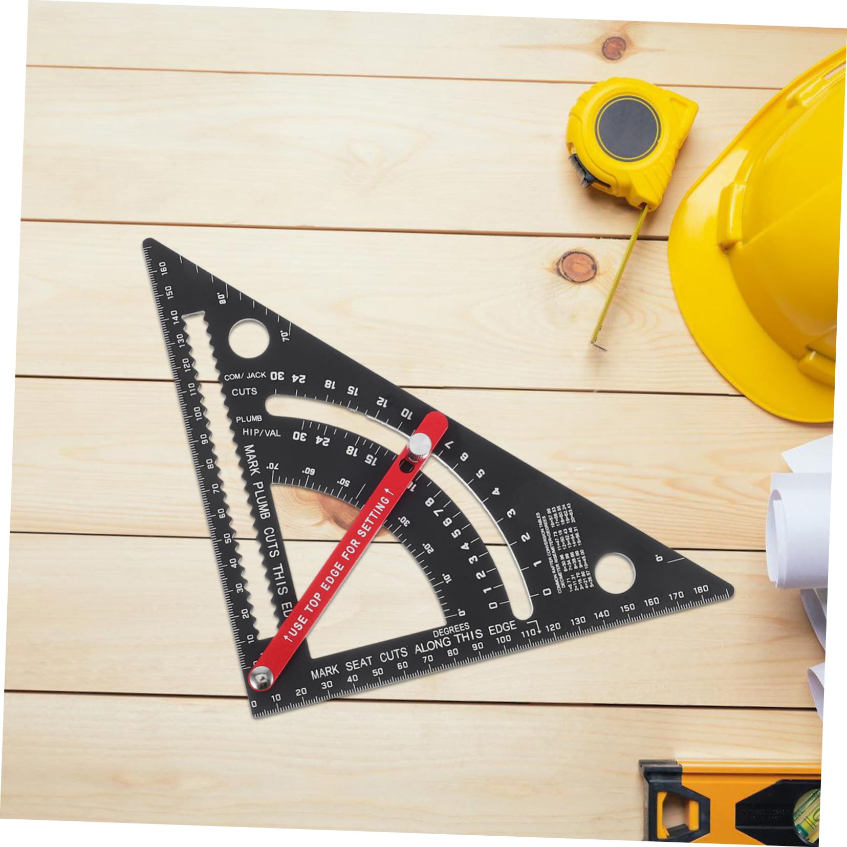 Uonlytech Squadra da Carpentiere Regolabile in Alluminio per Lavorazione Righello con Calibro di Marcatura Strumenti per Meccanici e Carpenteria