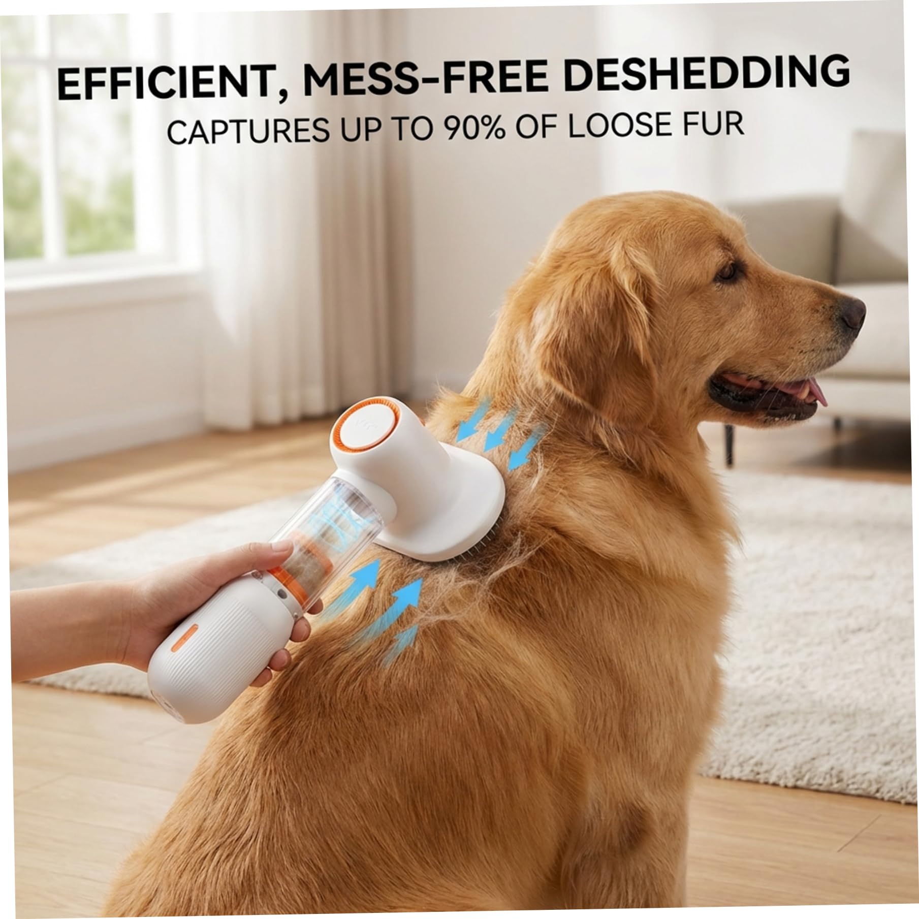 Spazzola aspirante per cani aspirapolvere 4 in 1 per la toelettatura di cani e gatti con funzione autopulente design senza fili strumento per la rimozione del pelo in eccesso per corti e medi