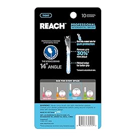 Reach Interdental Brush Cleaners, 1mm, Tight, Sensitive Gum Protection, Plaque Remover for Teeth, Braces Flossers, Braces Brush, Dental Toothbrushes, Oral Care, 1 Pack, 10 Count