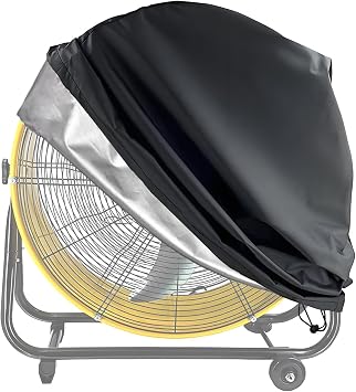 Industrial Fan Cover, 600D Oxford Heavy Duty Outdoor Fan Cover, Waterproof & Dustproof Cover Fits Up to 24" High-Velocity Movement Drum Fan All-weather Protection