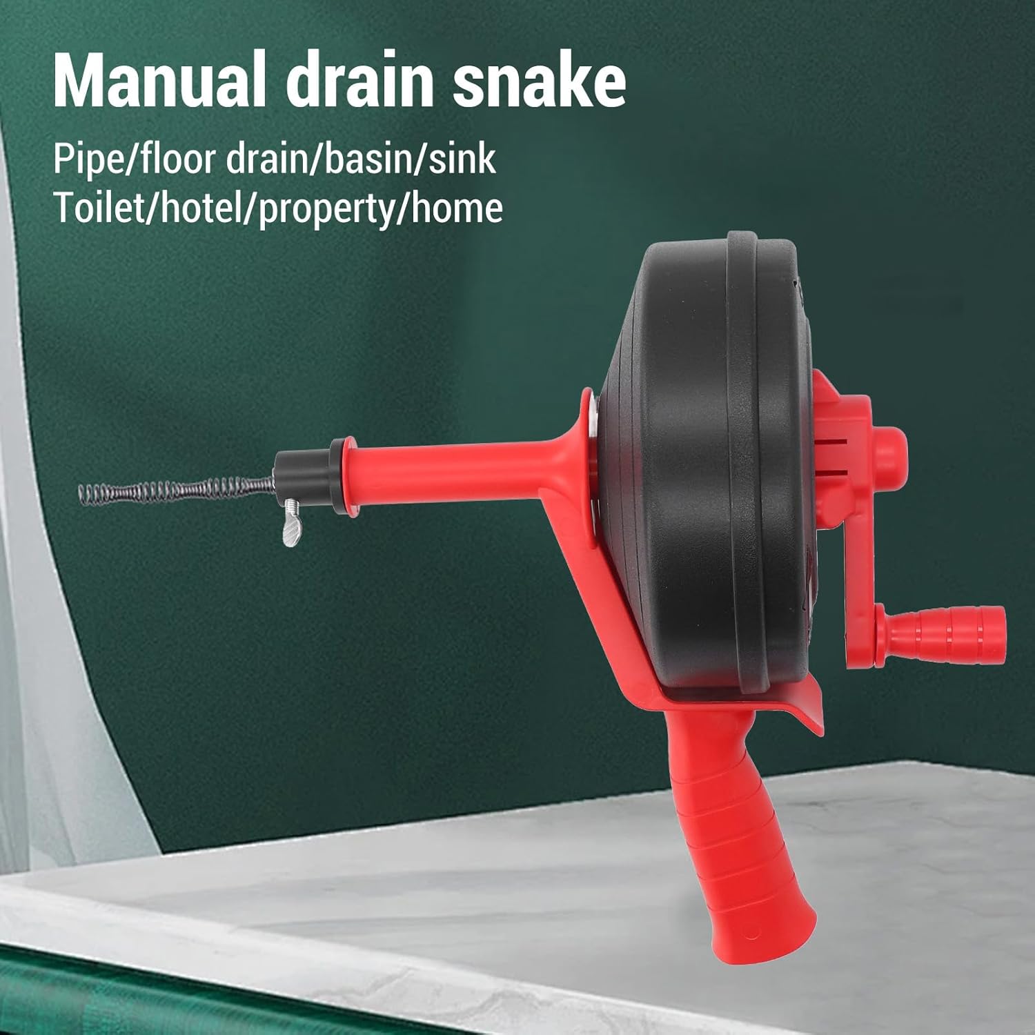 Drain Auger, Manganese Steel Spring Multipurpose Drain Clog Remover, Unclog Toilet | Toilet Unclogger | Hair Removal Tool | Sewer Clean Out for Kitchen Bathroom (5 Meters)