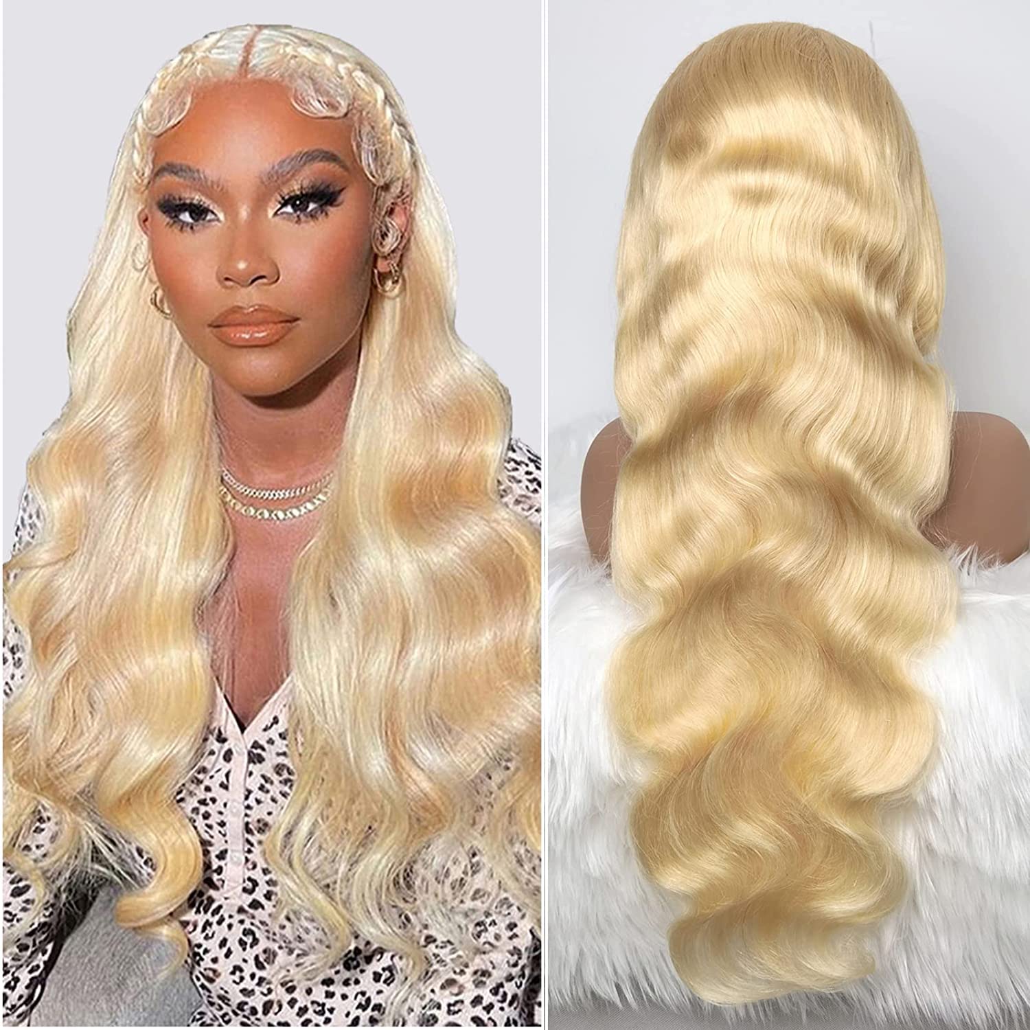 Amazon.com : IUPin 250% Density 5x5 HD Lace Closure Wigs Human Hair 613 ...