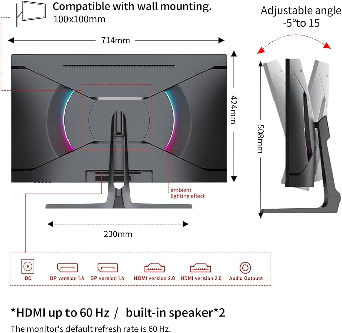 Monitor Curvo 32 Pulgadas 4K 60Hz con Altavoces miniatura 7