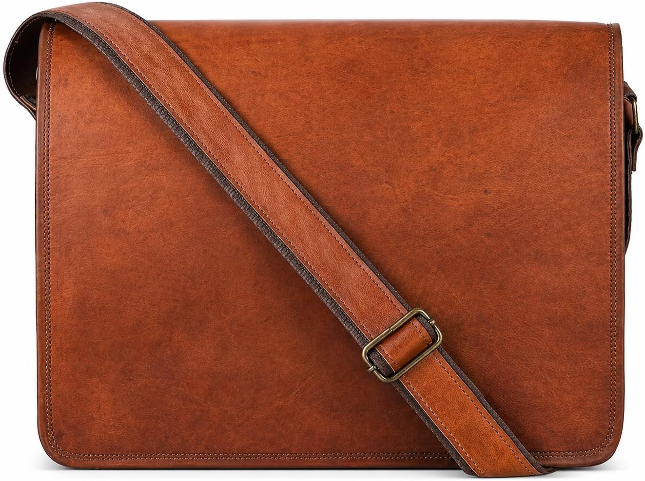leather messenger bag Full Flap laptop briefcase crossbody satchel shoulder handmade genuine bag (11X9X3)