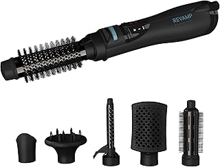 Revamp Progloss Airstyle 6-in-1 Hot Air Multi Styler – Hair Dryer Brush for Wet or Dry Hair Styling – Ceramic Barrel Infused with Progloss Oils for Frizz-Free Shine – Auto-Off & 9’ Swivel Cord
