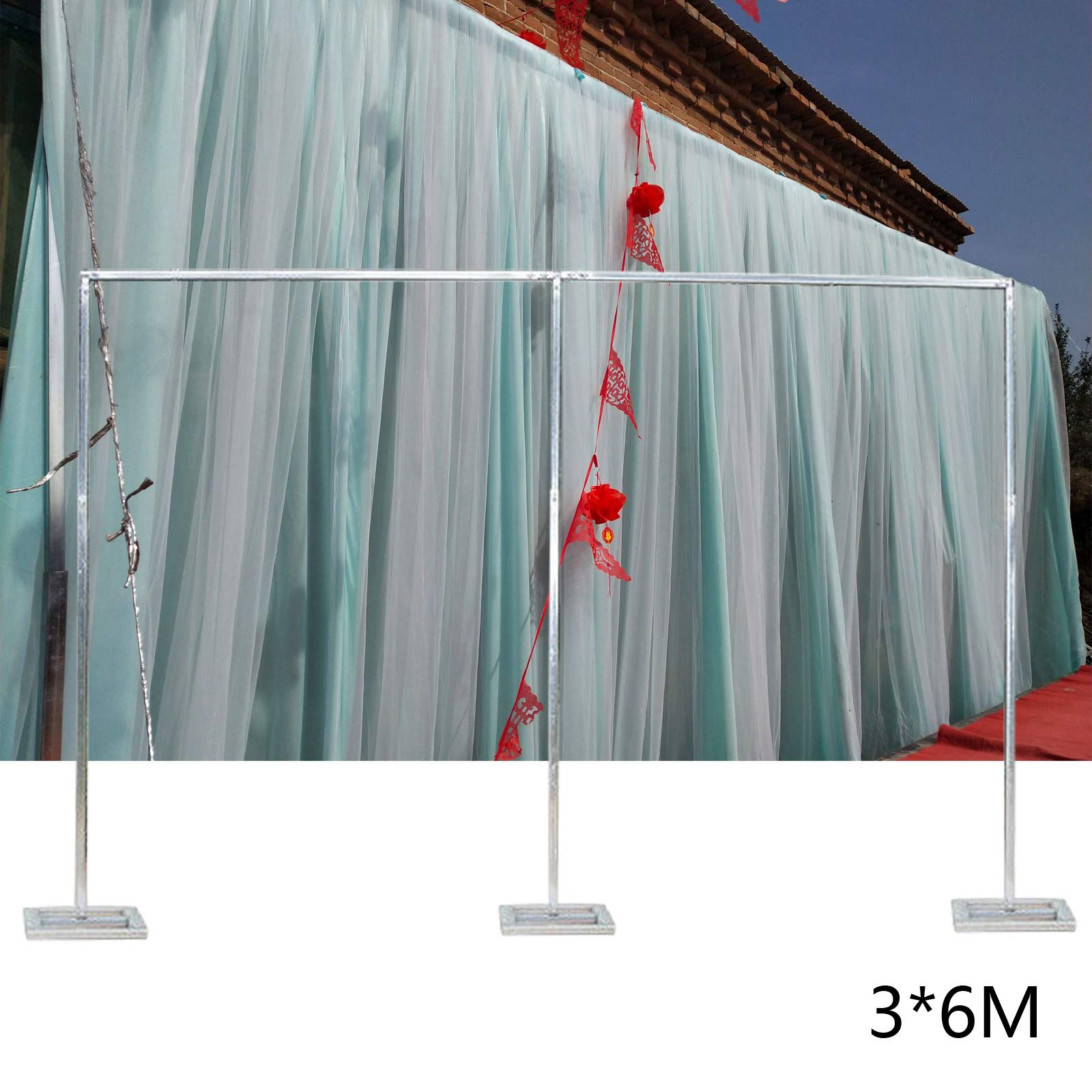 Hochzeitsbogen Hochzeitshalterung Hintergrund Edelstahl Quadratisch Blumenrahmen Background Geburtstag Fotografie Stage Party Dekor Gold 3x6m