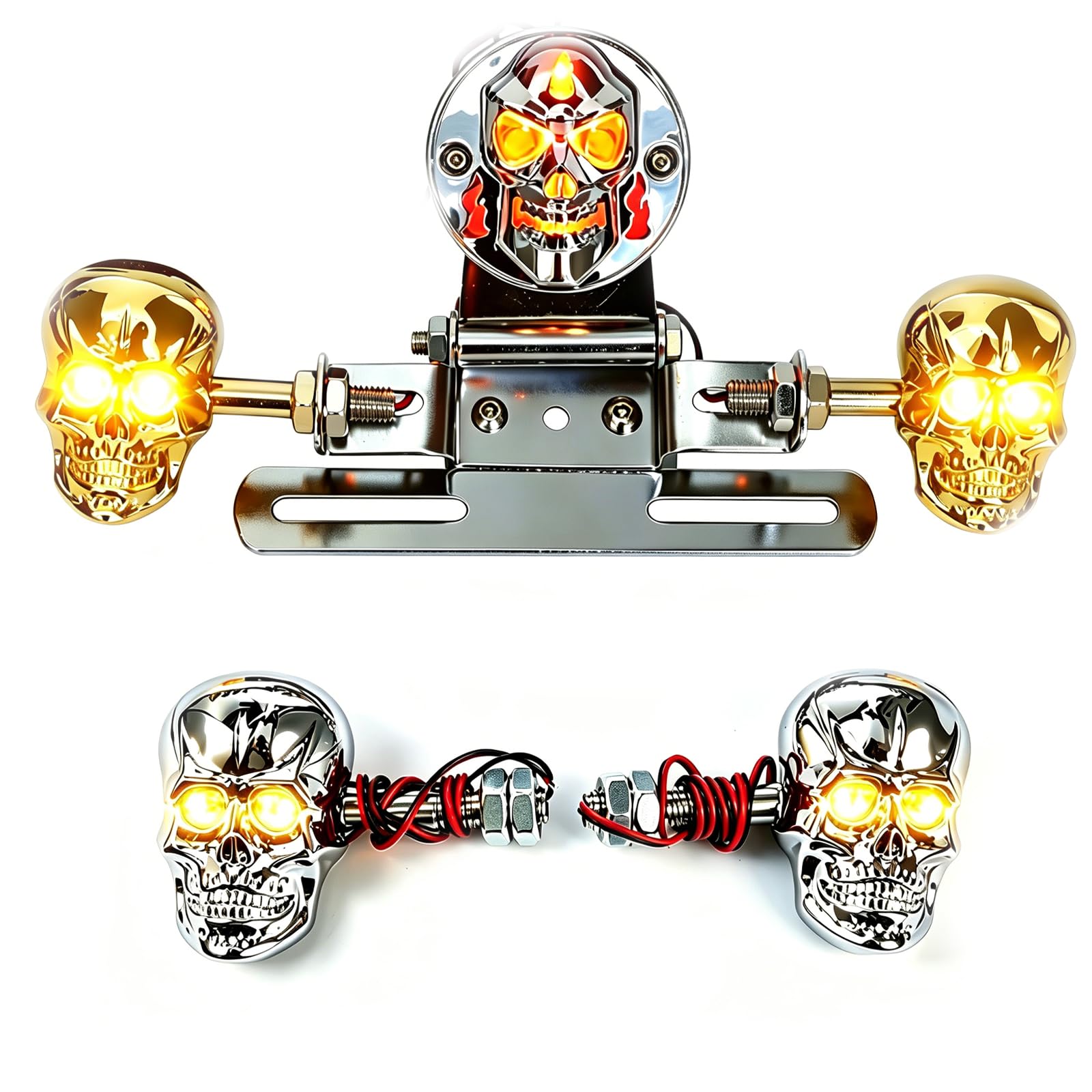Motorrad Rücklicht LED MotorradRücklicht Kompatibel mit Street Bike Cruiser Chopper Cafe Racer