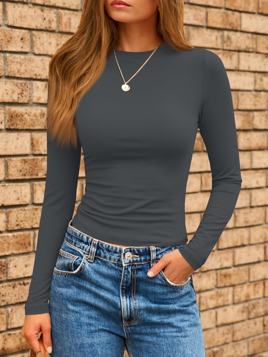 AUTOMET Womens Long Sleeve Shirts Basic Compression Going Out Crop Tops Fall Fashion Y2K Clothes 2025 - Image 2
