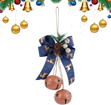 Christmas Bells for Decoration Holiday Bow Berry Bells Tree Ornaments