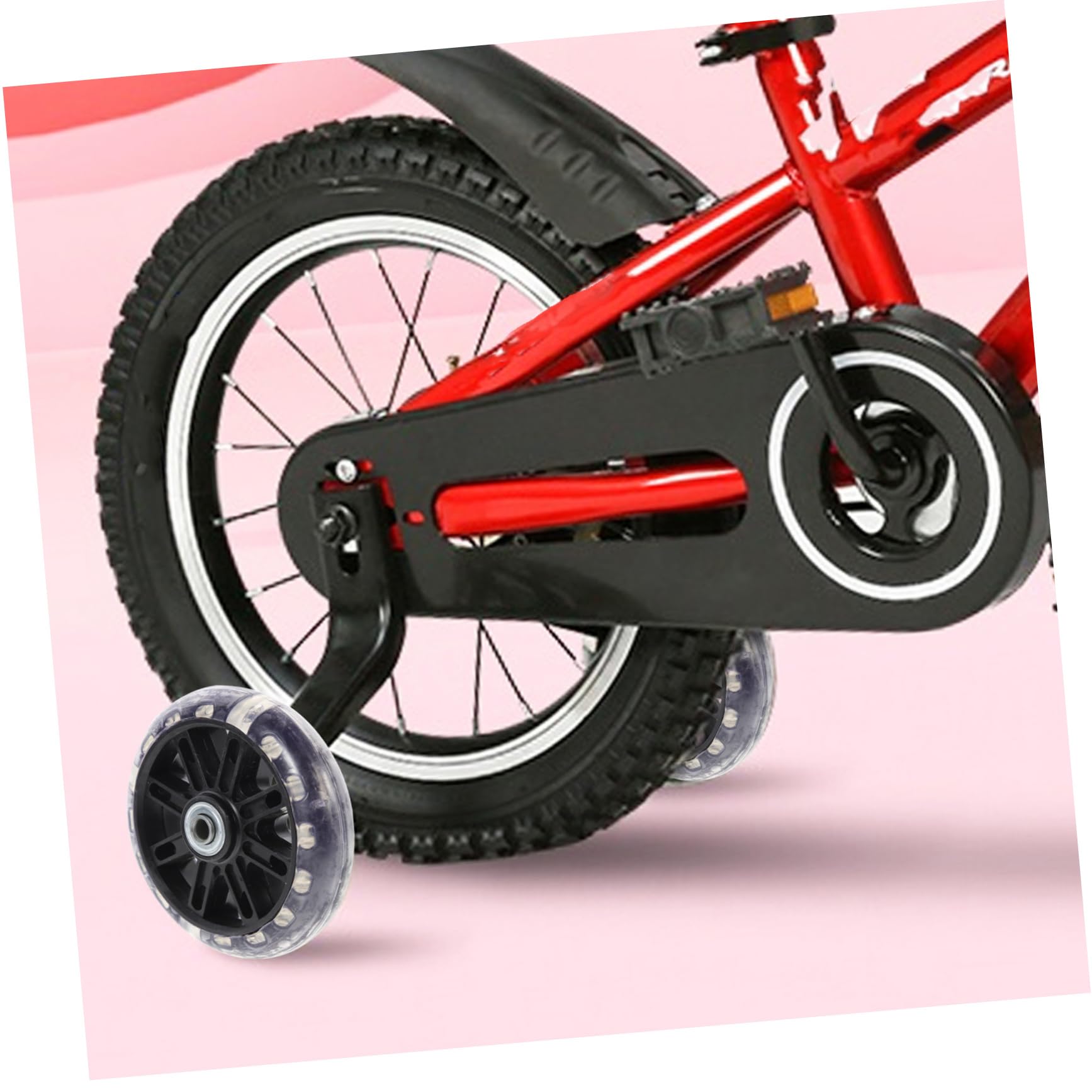 2piezas Ruedas De Entrenamiento para Bicicletas Infantiles De Auxiliares y Luminosas Ayudan Aprender y Confianza
