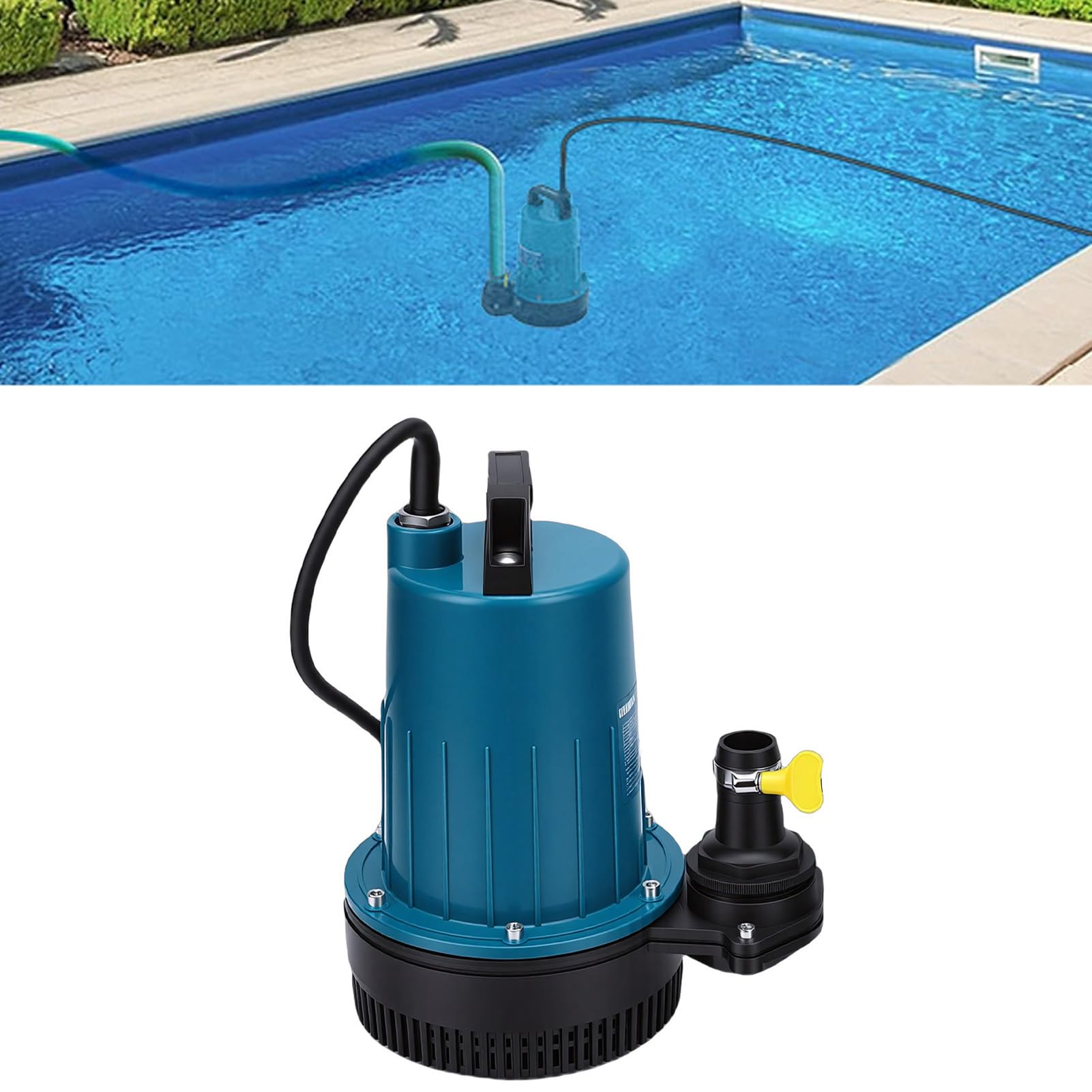 Pompa Sommergibile Senza Fili, Pompa Acqua Alimentata a Batteria da 550 W 1003 GPH 12 M di Sollevamento, di Drenaggio Sommergibile con Temporizzatore per Drenaggio della Piscina Vasca