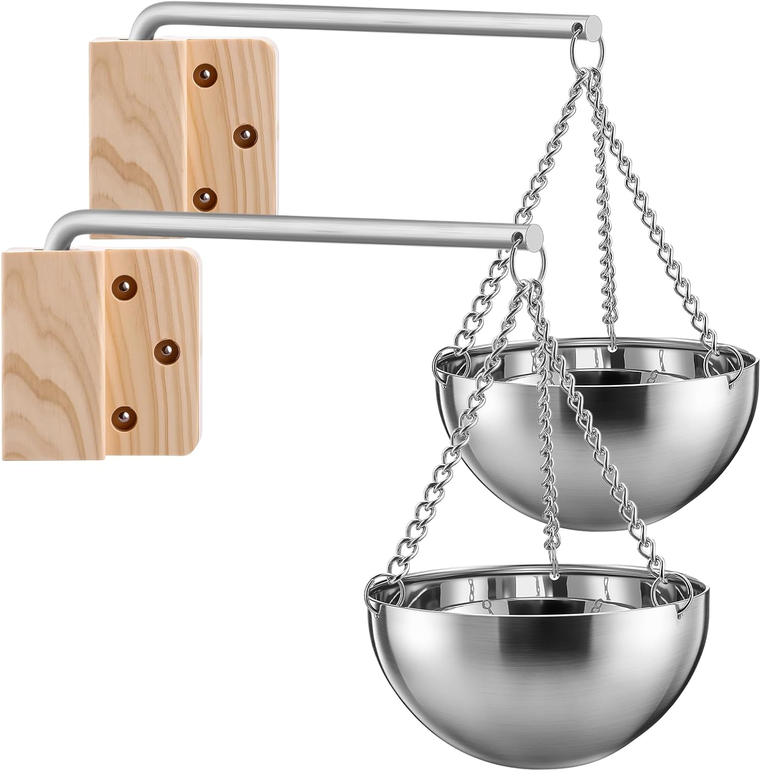 Nuogo 2 Set Sauna Aromatherapy Bowls Oil Cup Holder Swinging Arm Stainless Steel Sauna Accessories Aroma Fragrance Essential Oil Diffuser for Spa Gift