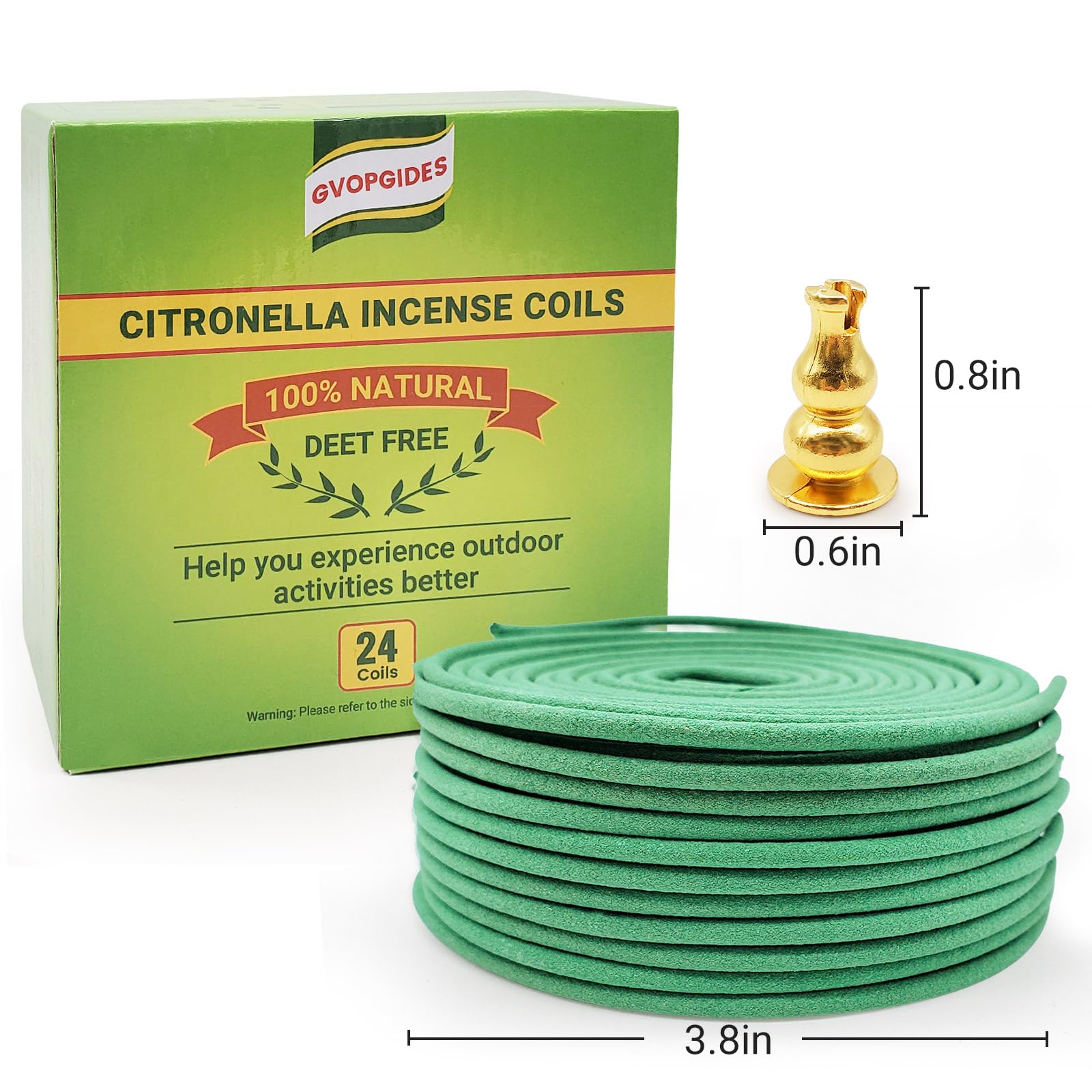 Citronella Incense coils, Made from Natural Plants, Suitable for Outdoor, Living Room, Terrace use (24 coils and 1 Coil Holders)