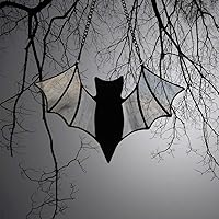 Vista 7 de Decoración de murciélago de Halloween para colgar ventanas de vidrieras – Adornos de murciélagos espeluznantes murciélagos para decoración