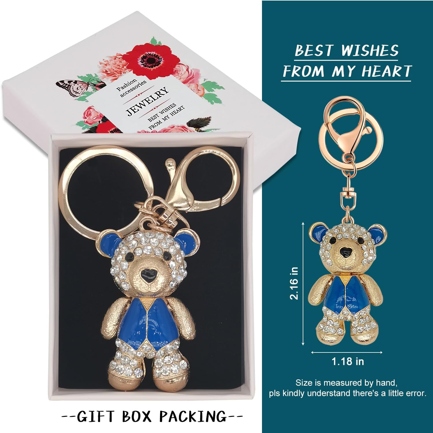 Cute Keychain Women Key Chains For Car Kawaii Anime Crystal Bling Pink Keychains Ring For Bag Purse Charm Accessories - Image 7