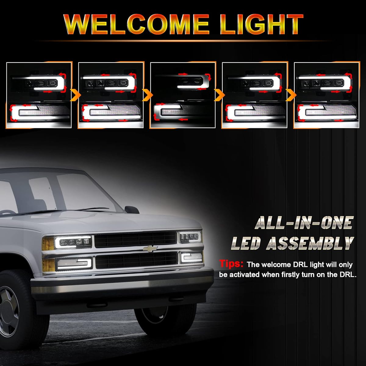 40/mo Finance MOVOTOR LED Headlight Assembly Replacement 500 Bright