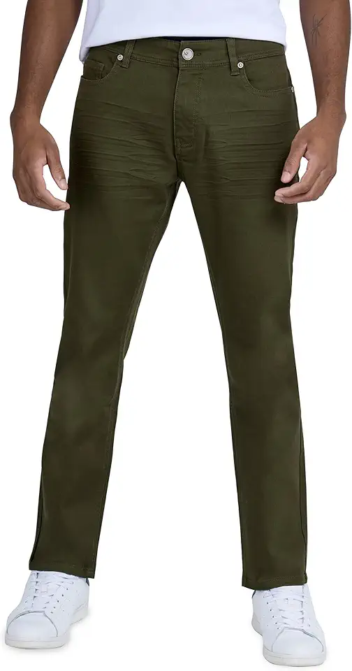 X RAY Jeans Men's Stretch Pants, Slim Fit Flexible Commuter Colored Denim Jeans, Casual Pants for Men